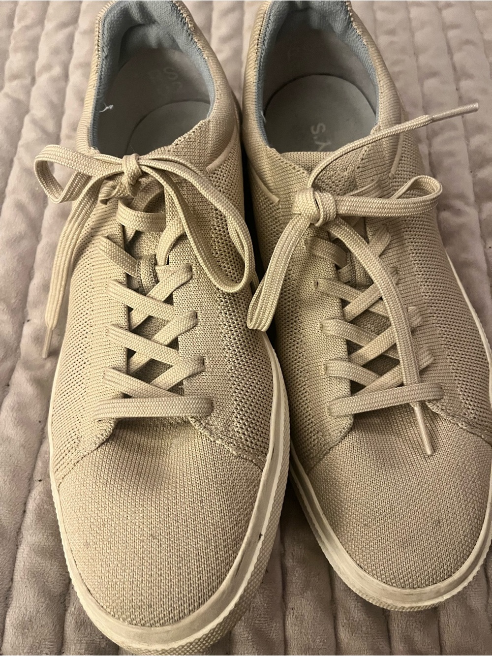 Rothy’s Men’s RS01 Lace-Up Sneaker – Cream/Tan – Size 10 (Women’s 11.5)